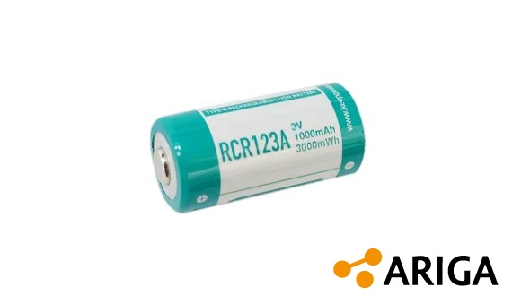 USB-C akumulátor Keeppower RCR123A 3V 1000 mAh (Li-Ion)