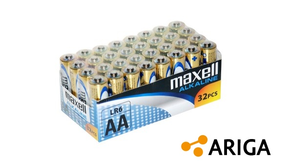 Tužková AA alkalická baterie Maxell 32ks